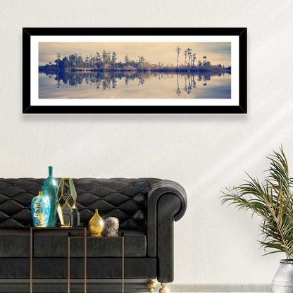 Sunset Over Forest Lake Wall Art