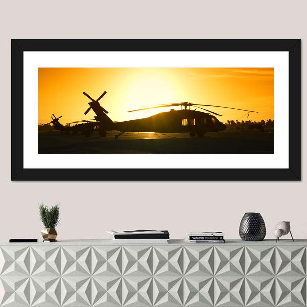 Helicopter Squadron at Sunset Wall Art