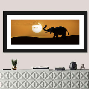 Elephant at Sunset Wall Art