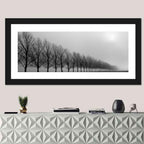 Misty Row of Bare Trees Wall Art