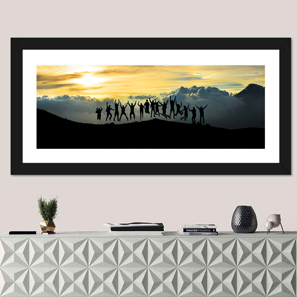 Golden Team Silhouettes at Sunset Wall Art