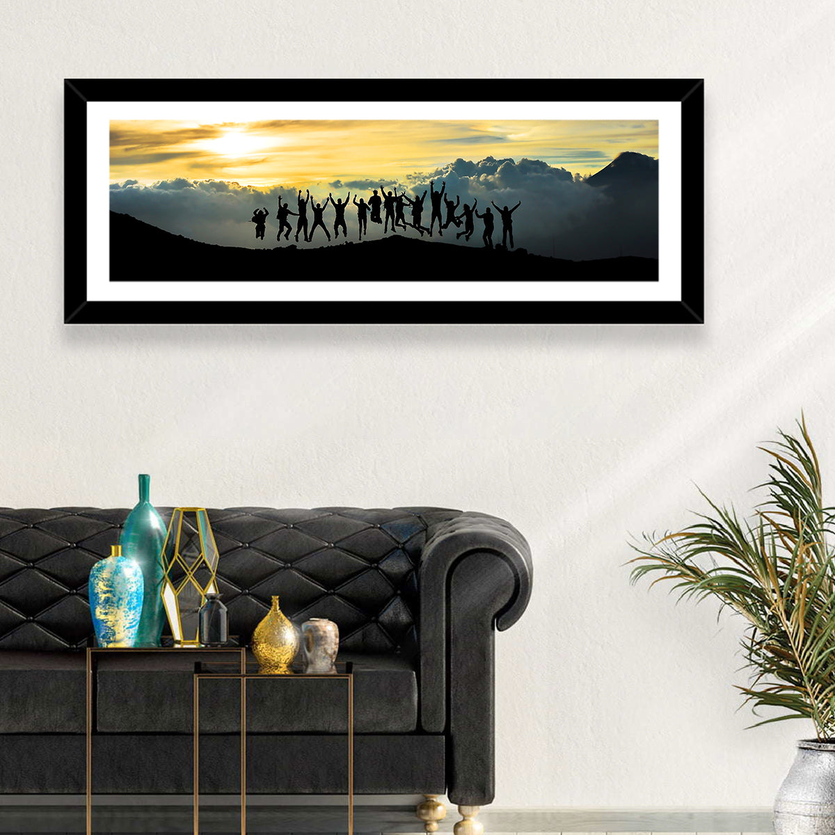 Golden Team Silhouettes at Sunset Wall Art