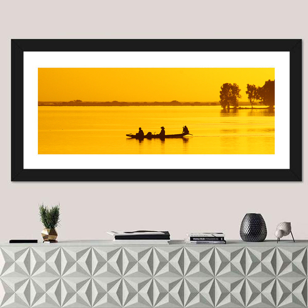 Pirogue at Golden Dusk Wall Art