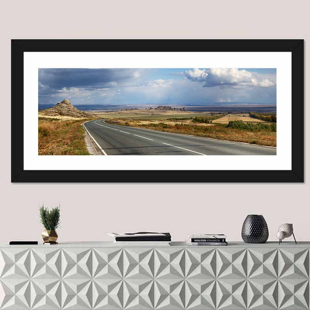 East Kazakhstan Road Wall Art in a room, panoramic