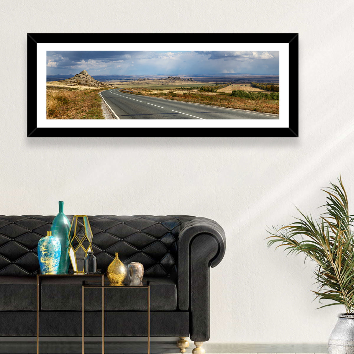 East Kazakhstan Road Wall Art in a room, panoramic