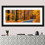 Curving Autumn Road in Beech Forest Wall Art