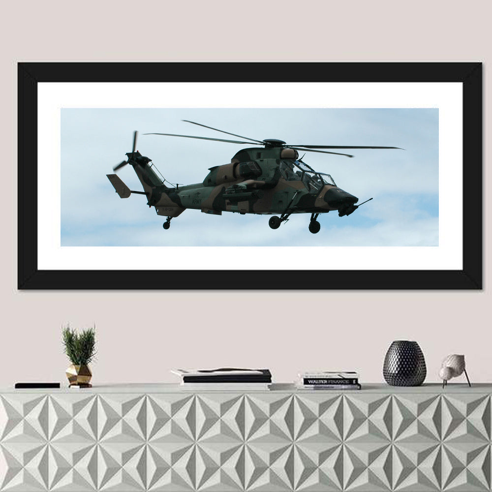 Attack Helicopter Side Profile Wall Art
