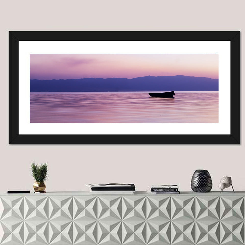 Lavender Lake Ohrid Sunset Wall Art