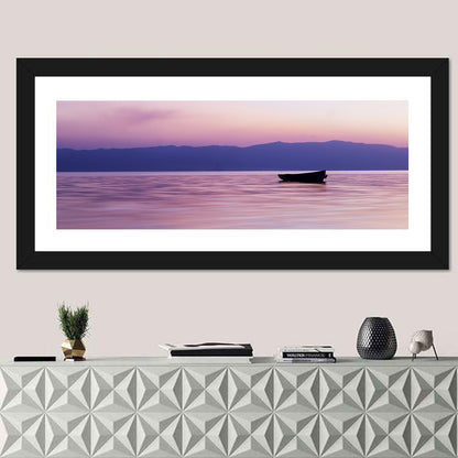 Lavender Lake Ohrid Sunset Wall Art
