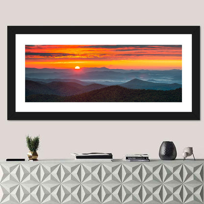 Blue Ridge Sunrise Over Misty Ridges Wall Art