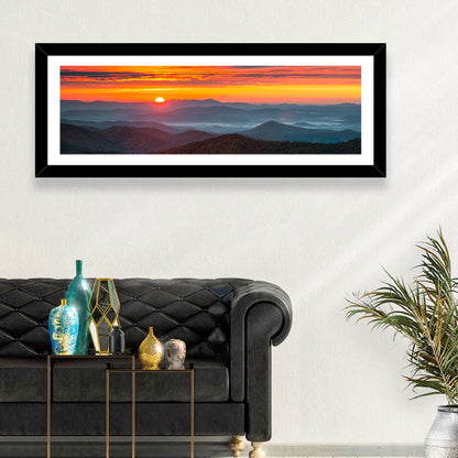 Blue Ridge Sunrise Over Misty Ridges Wall Art