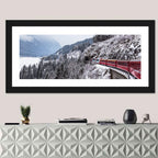 Red Train at Landwasser Viaduct Wall Art
