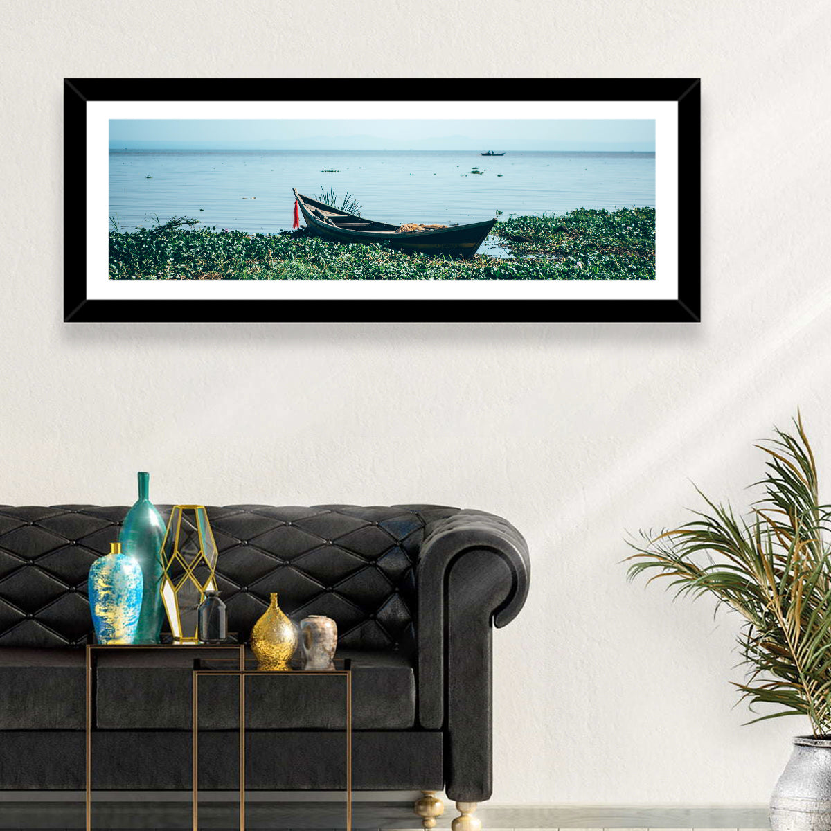 Red Ribbon Boat on Lake Victoria Wall Art