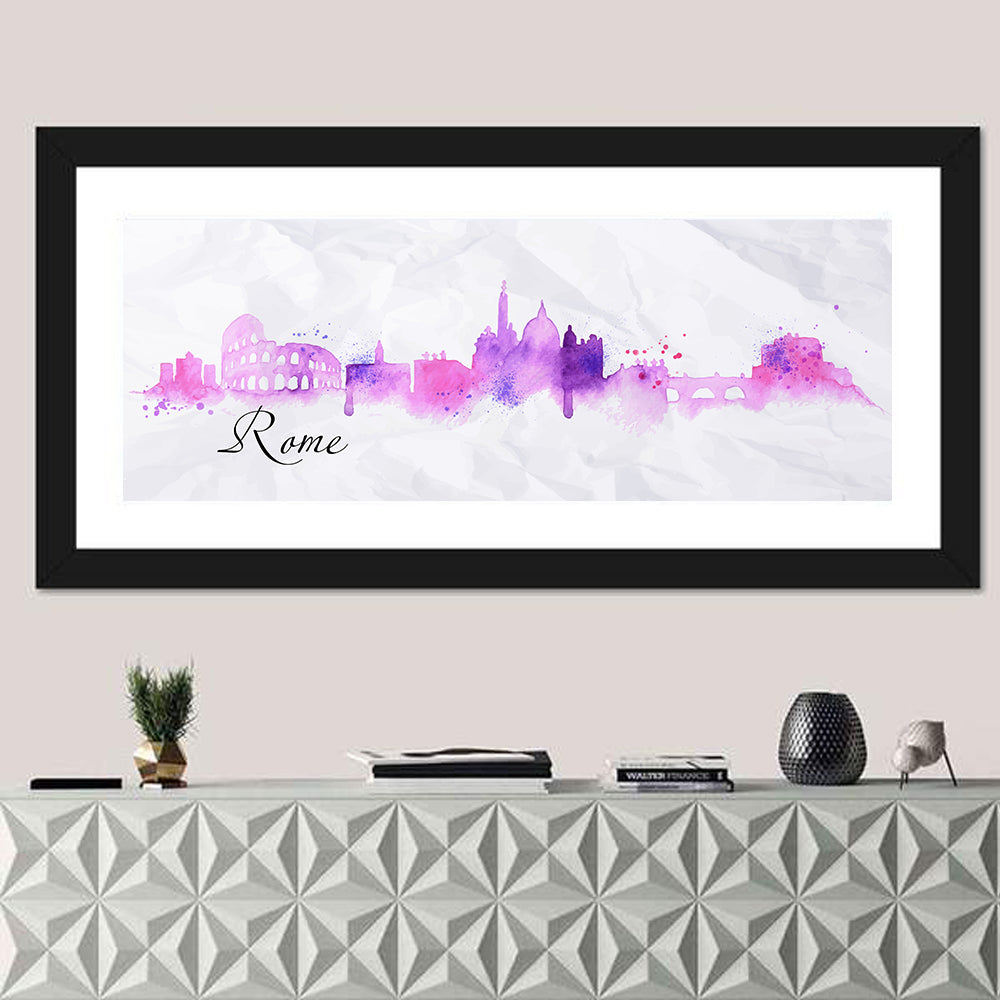 Watercolor Rome Skyline Wall Art