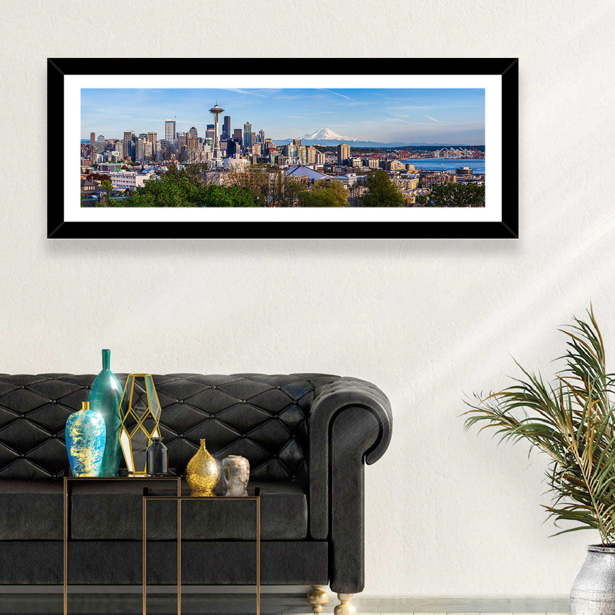 Seattle Skyline with Mount Rainier Wall Art