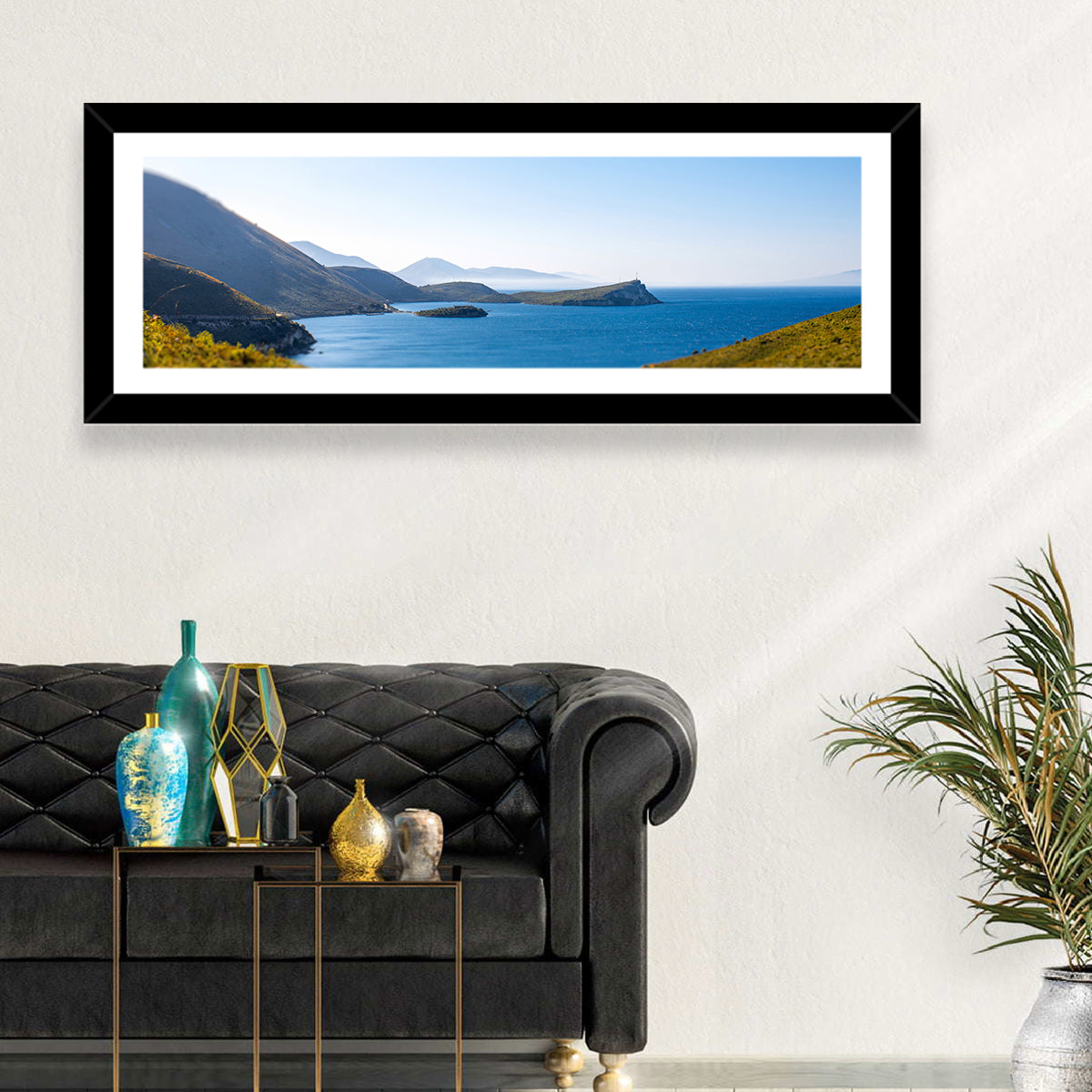 Coastal Cliffs and Lighthouse Bay Wall Art