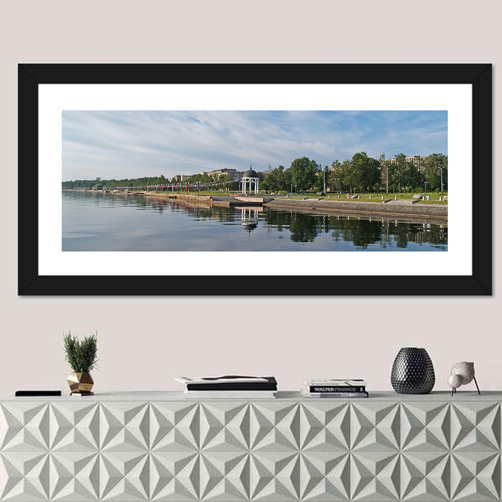 Lake Onega Promenade with Gazebo Wall Art