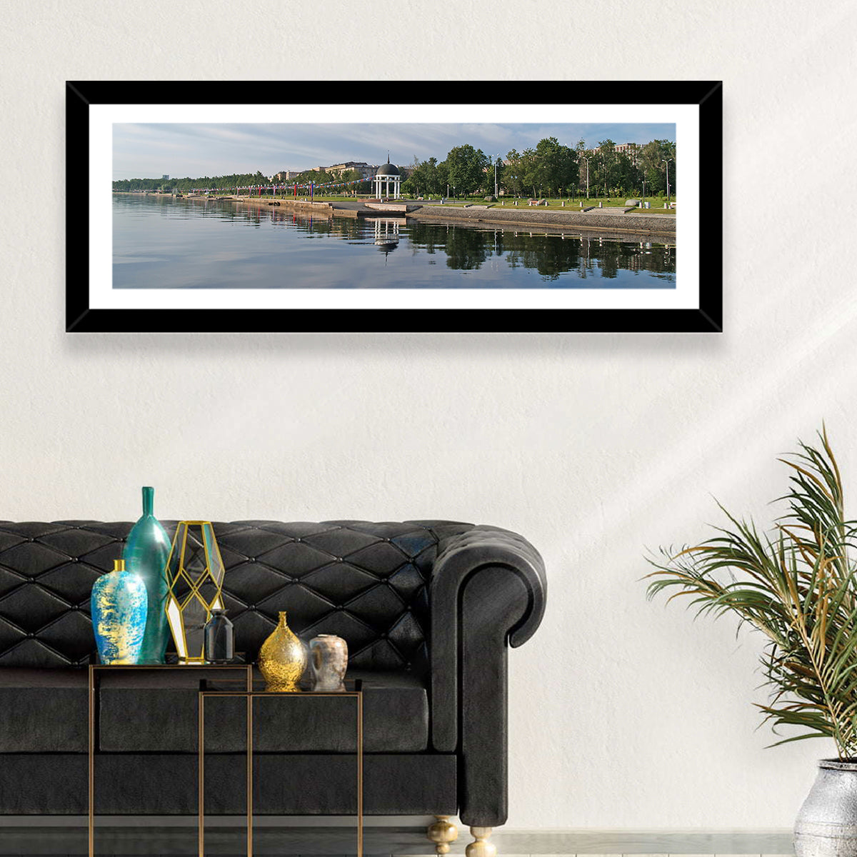 Lake Onega Promenade with Gazebo Wall Art