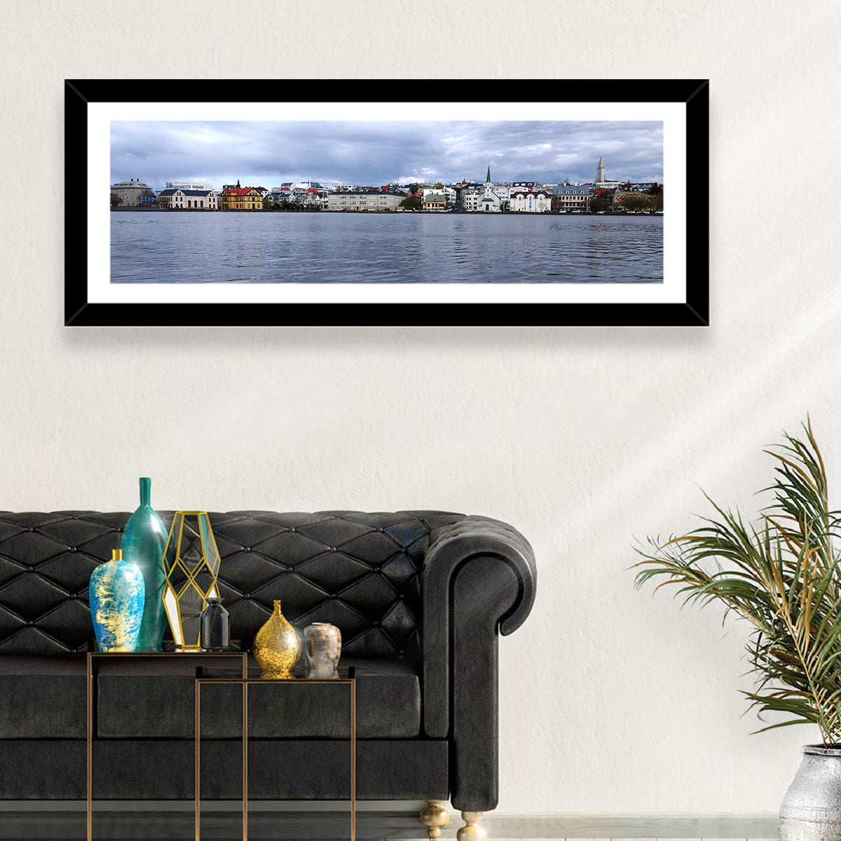 Tjörnin Reykjavik Skyline Wall Art