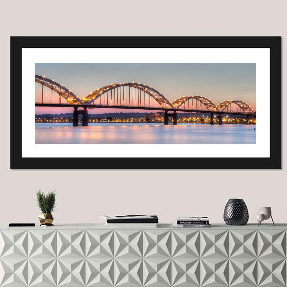 Centennial Bridge at Twilight Wall Art in a room, panoramic