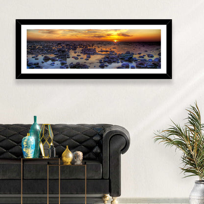 Sea Stones at Sunset Wall Art