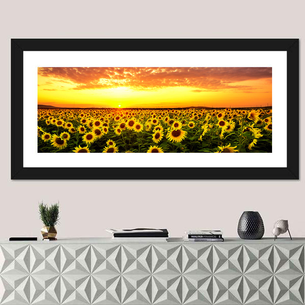 Golden Hour Sunflower Field Wall Art