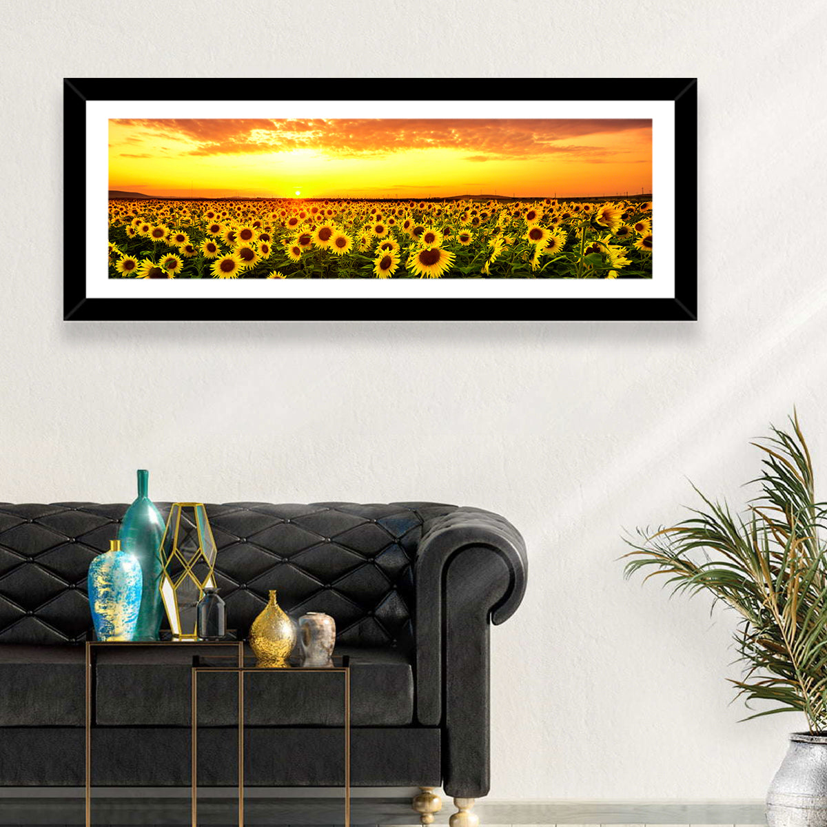 Golden Hour Sunflower Field Wall Art