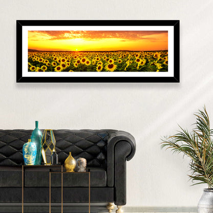 Golden Hour Sunflower Field Wall Art