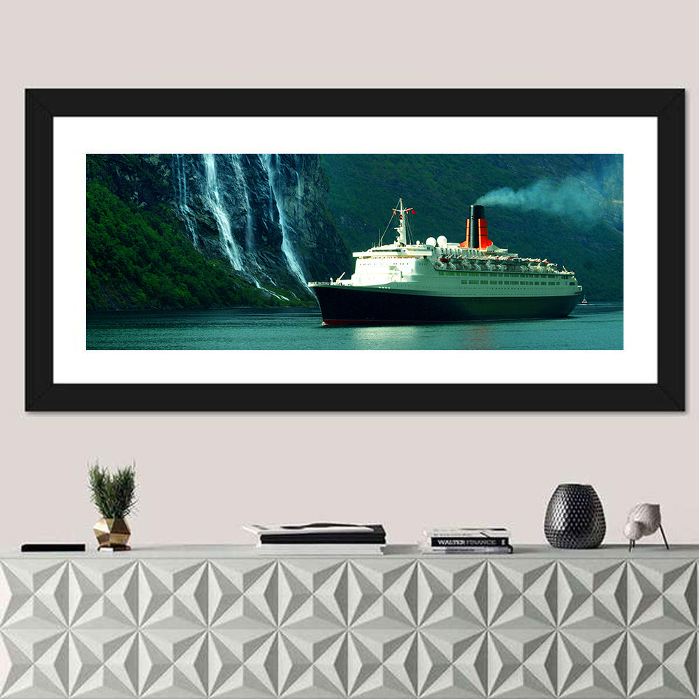 Cruise Ship at Geiranger Fjord Wall Art