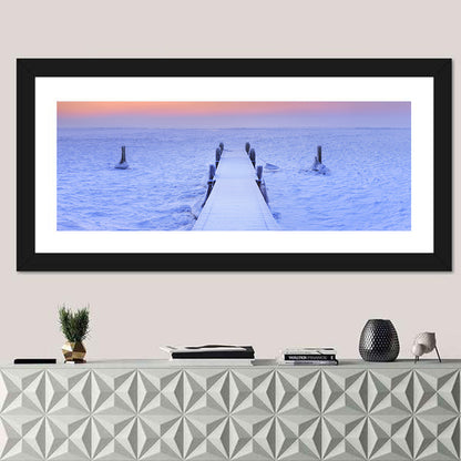 Frosted Jetty at Sunrise Wall Art