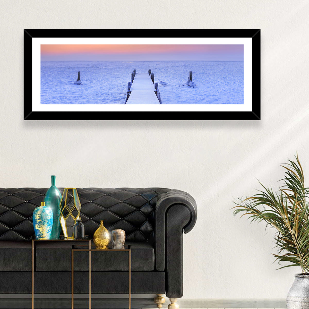 Frosted Jetty at Sunrise Wall Art