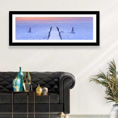 Frosted Jetty at Sunrise Wall Art