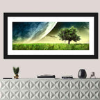 Alien Meadow Under a Giant Planet Wall Art