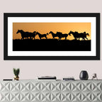 Arabian Horse Silhouettes at Sunset Wall Art