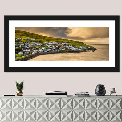 Coastal Village at Golden Hour Wall Art