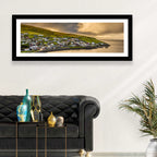 Coastal Village at Golden Hour Wall Art