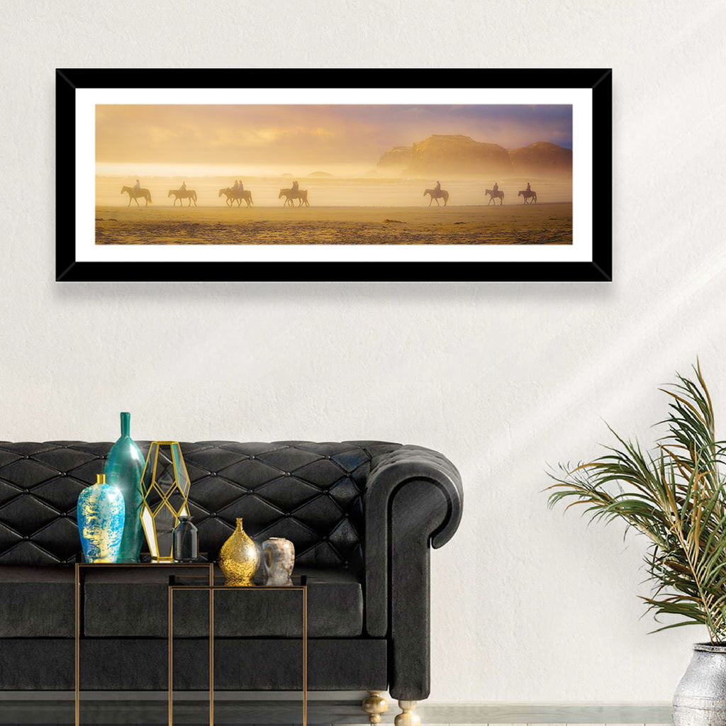 Misty Beach Horseback Riders Wall Art