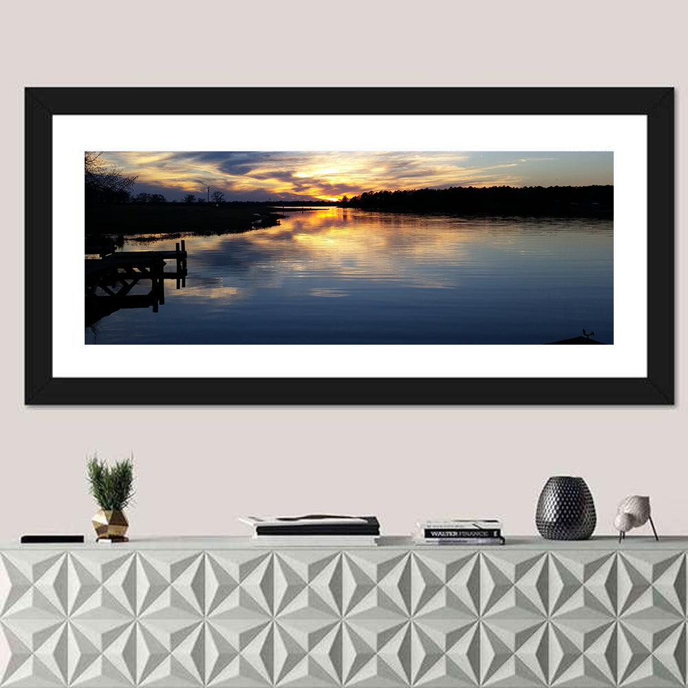 Lake Palestine Pier at Sunset Wall Art