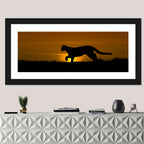 Cougar Silhouette at Sunset Wall Art