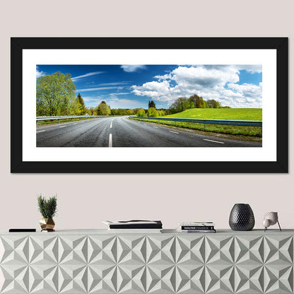 Sunlit Asphalt Road Wall Art