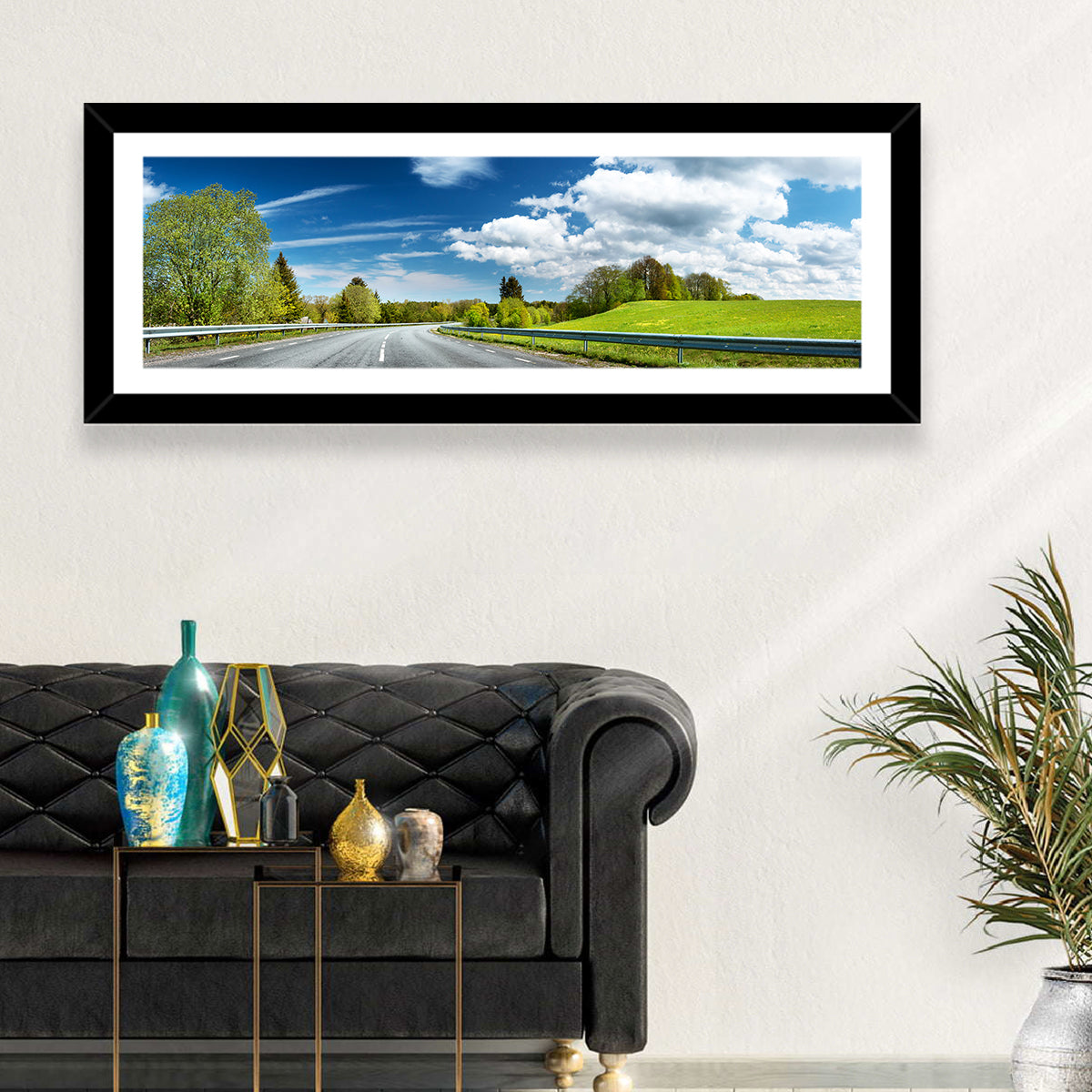 Sunlit Asphalt Road Wall Art