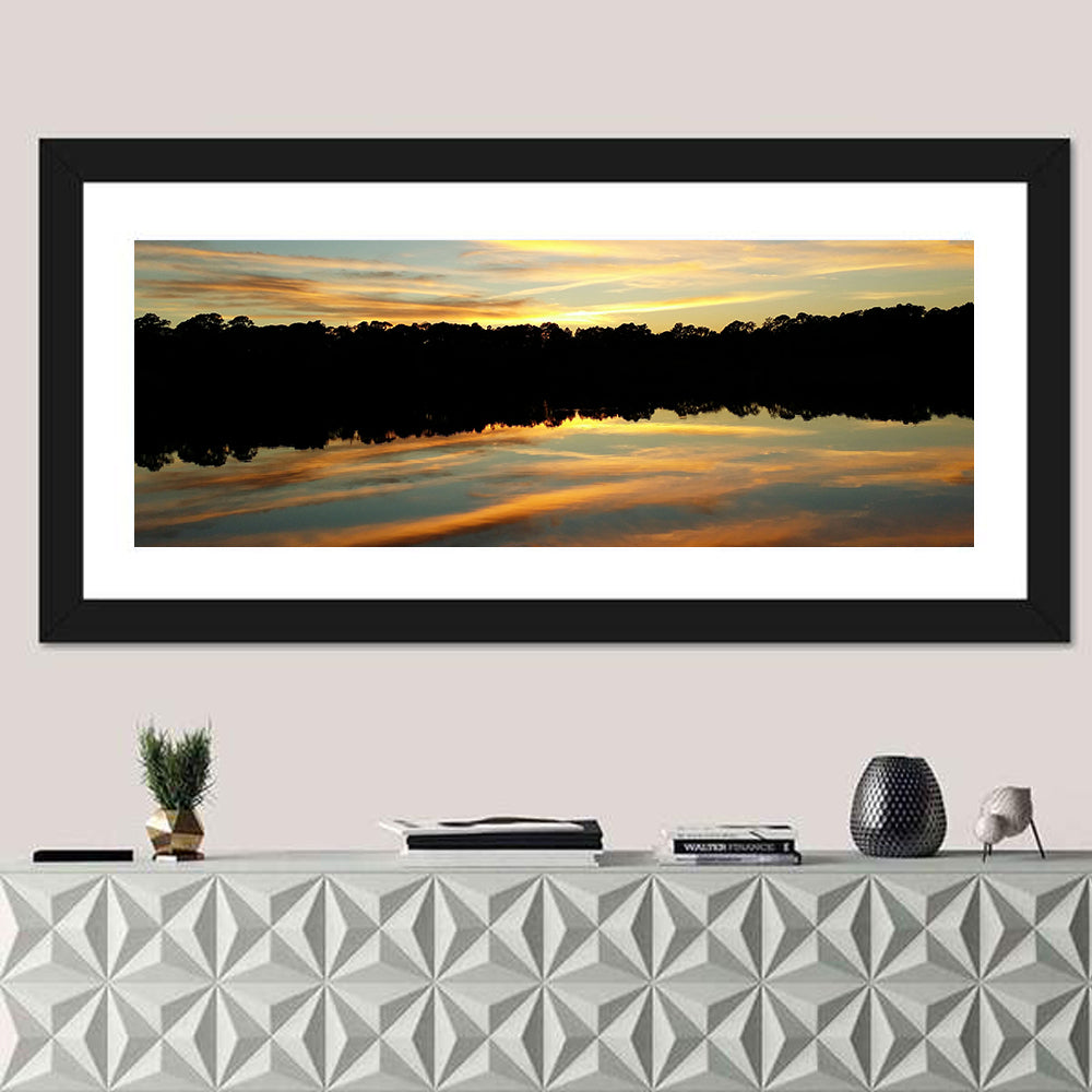 Lake Charles Golden Sunset Wall Art