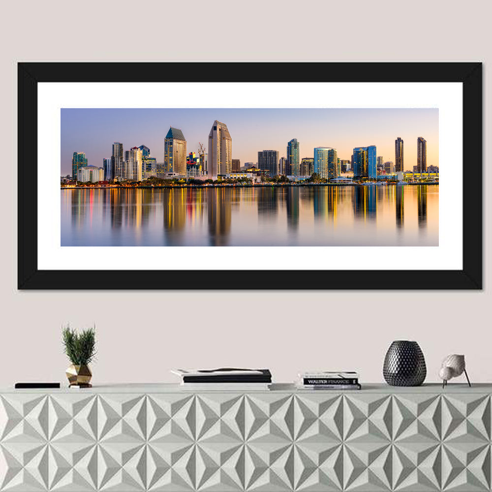San Diego Skyline at Golden Dusk Wall Art