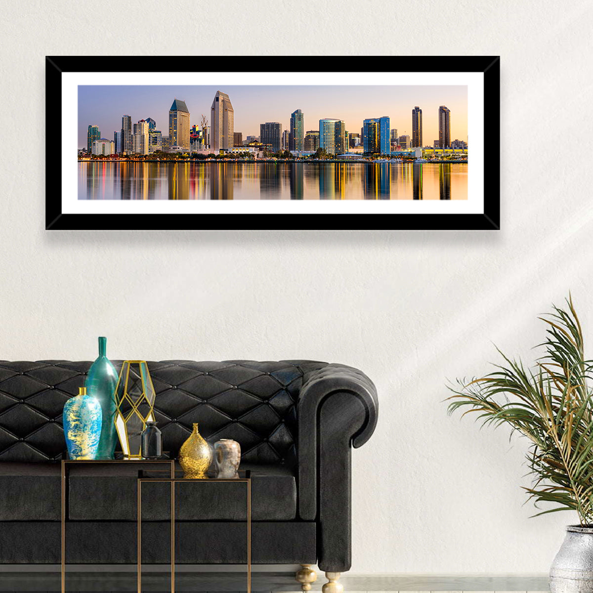 San Diego Skyline at Golden Dusk Wall Art