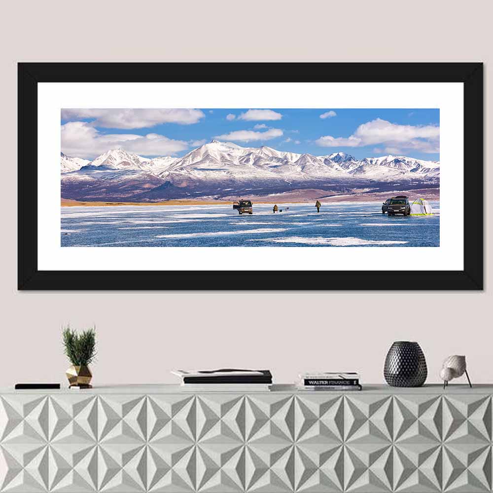 Lake Hovsgol Winter Ice Fishing Wall Art