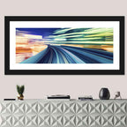 Curved Monorail Light Trails Wall Art