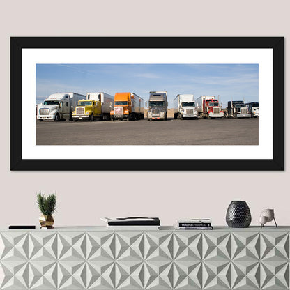 Semi Truck Fleet Wall Art