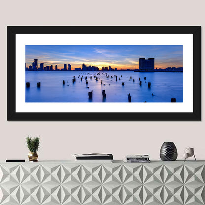 Jersey City Skyline at Dusk Wall Art