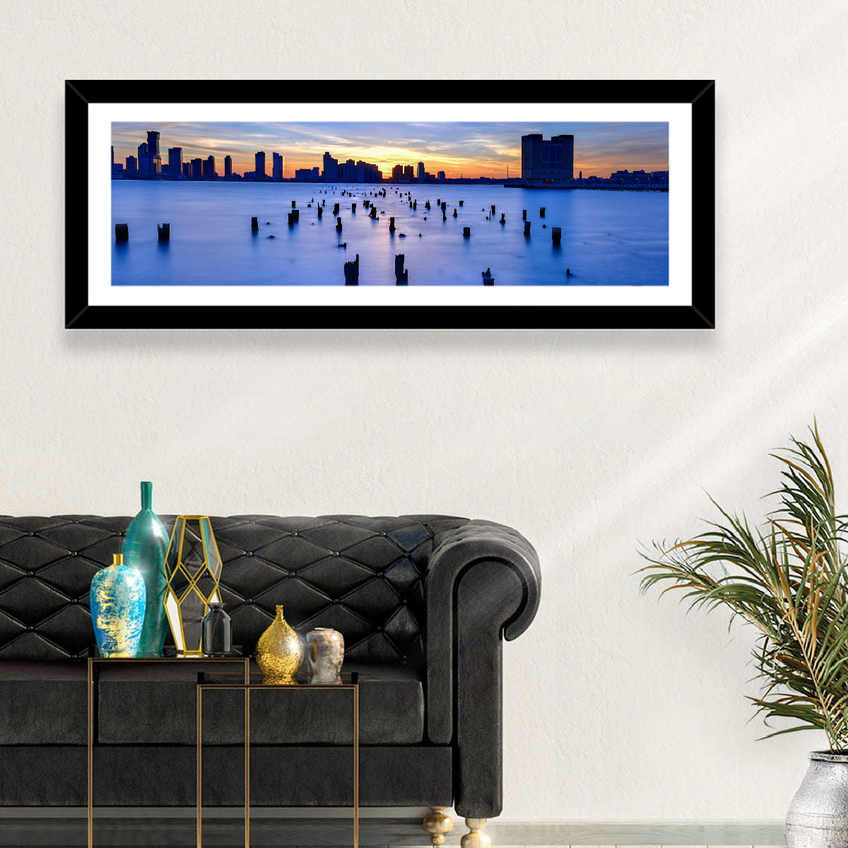 Jersey City Skyline at Dusk Wall Art