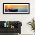 Rowboat Sunrise Seascape Wall Art